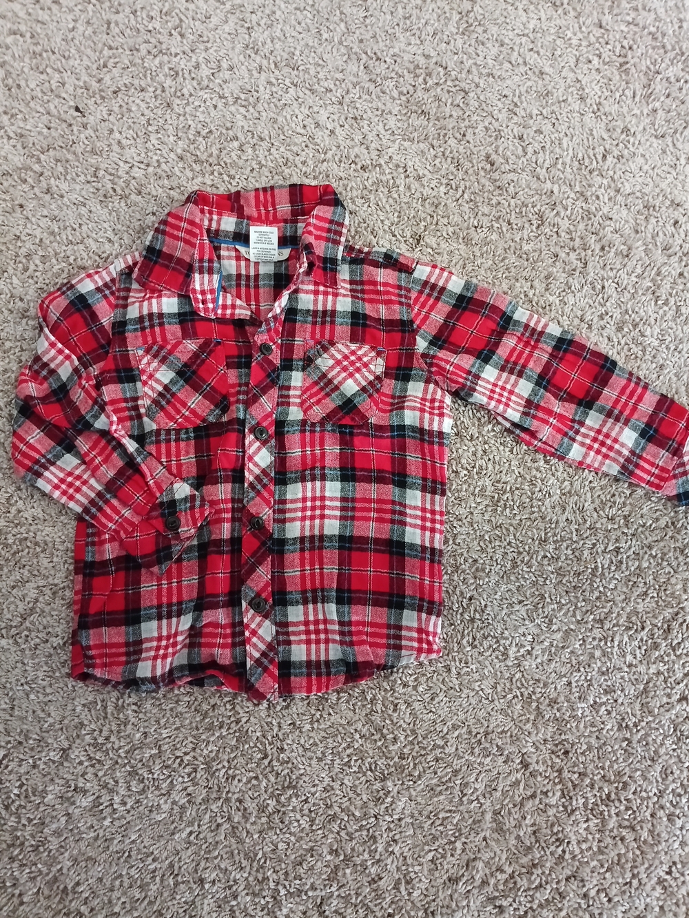 Toughskins Red Plaid Button-Down Shirt for Kids